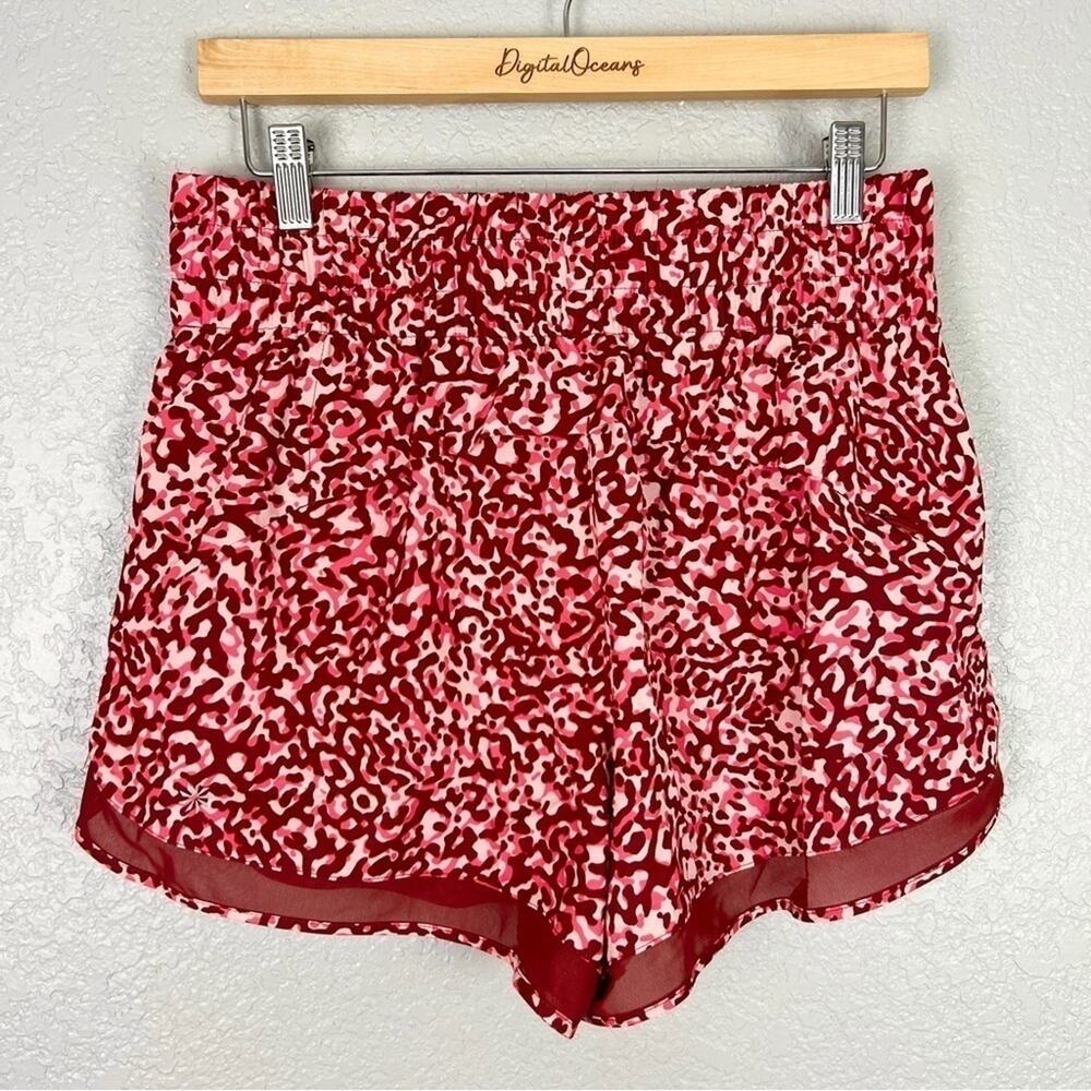 Athleta NWOT Mesh Racer Run High Rise 3" Short Red Pink S Runner Athletic Animal - Picture 5 of 11